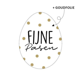 Stickers | Fijne Pasen | Wit/goud | 10 stuks