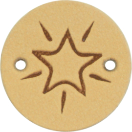 Durable | Leren label rond | 2 cm | 2 stuks | Sterretje
