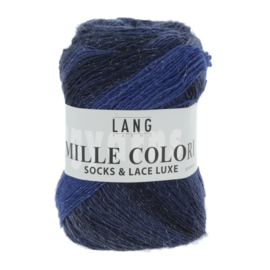 Lang Yarns Mille Colori socks & lace luxe | 859.0035 | Blue marine-silver