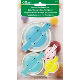 Clover Pompon maker set S + L | 3.5, 4.5, 6.5 en 8.5 cm