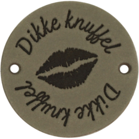 Durable | Leren label rond | 3.5 cm | 2 stuks | Dikke knuffel