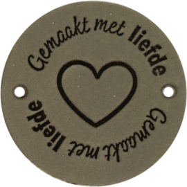 Durable | Leren label rond | 3.5 cm | 2 stuks | Gemaakt met liefde