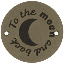 Durable | Leren label rond | 3.5 cm | 2 stuks | To the moon and back