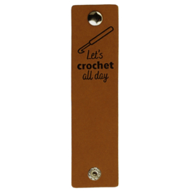 Durable | Leren label met drukknoop | 12 x 3 cm | 2 stuks | Let's crochet all day
