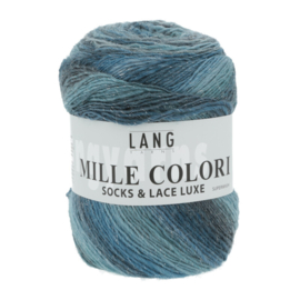 Lang Yarns Mille Colori socks & lace luxe | 859.0078 | Turquoise/petrol-silver