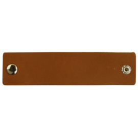 Durable | Leren label met drukknoop | 12 x 3 cm | 2 stuks | Blanco