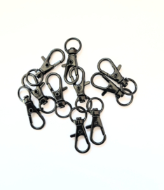 Sleutelhanger musketonhaak | zwart | 10 stuks