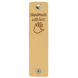 Durable | Leren label met drukknoop | 12 x 3 cm | 2 stuks | Handmade with love