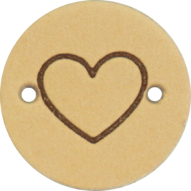 Durable | Leren label rond | 2 cm | 2 stuks | Hartje