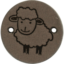 Durable | Leren label rond | 2 cm | 2 stuks | Schaapje