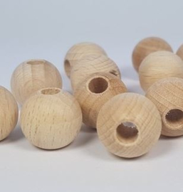 Beukenhouten kralen met extra groot gat | 10 stuks | 18 mm