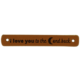 Durable | Leren label | 7 x 1 cm | 2 stuks | I love you to the moon and back