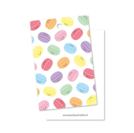 Cadeaulabel | Studio Schatkist | 5 stuks | Patroon macarons