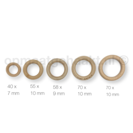 Houten ring | Onbewerkt blank hout | 5 stuks | 50 x 8 mm