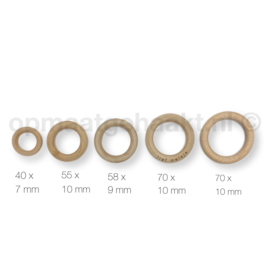 Houten ring | Onbewerkt blank hout | 10 stuks | 40 x 7 mm