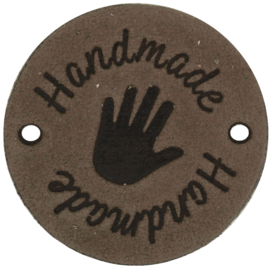 Durable | Leren label rond | 3.5 cm | 2 stuks | Handmade