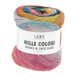 Lang Yarns Mille Colori socks & lace luxe | 859.0212 | Turquoise/pink/yellow