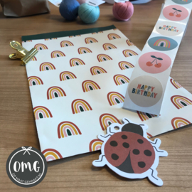 Cadeaulabels | 10 stuks | Bijtje en lieveheersbeestje