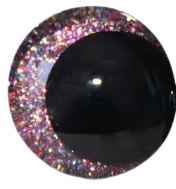 Veiligheidsoogjes | Rond opzij kijkende |  glitters 12 mm | 1 paar