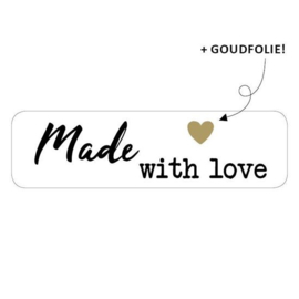 Stickers | Made with love | Met goudfolie | 10 stuks