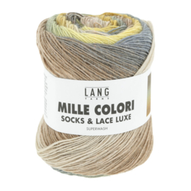 Lang Yarns Mille Colori socks & lace luxe | 859.0216 | Yellow/mustard yellow/beige