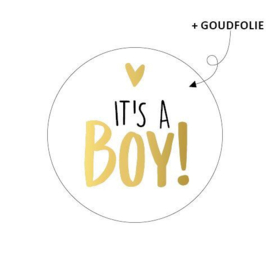 Stickers | It's a boy | Wit met goud | 10 stuks
