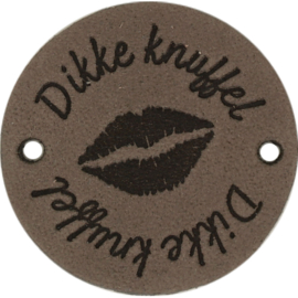 Durable | Leren label rond | 3.5 cm | 2 stuks | Dikke knuffel