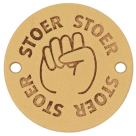 Durable | Leren label rond | 3.5 cm | 2 stuks | Stoer