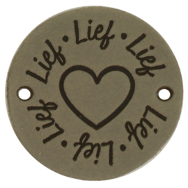 Durable | Leren label rond | 3.5 cm | 2 stuks | Lief