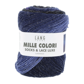 Lang Yarns Mille Colori socks & lace luxe | 859.0215 | Navy/blue/petrol