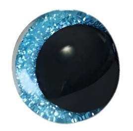 Veiligheidsoogjes | Rond opzij kijkende |  glitters 12 mm | 1 paar