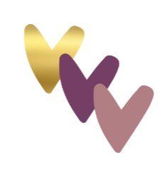Stickers | Hartjes 3 kleuren | Mauve Goud | 10 stuks