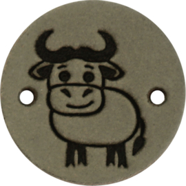 Durable | Leren label rond | 2 cm | 2 stuks | Koetje