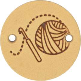 Durable | Leren label rond | 2 cm | 2 stuks | Haken