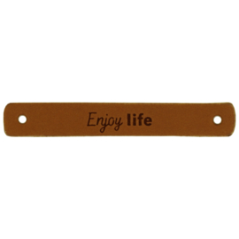 Durable | Leren label | 7 x 1 cm | 2 stuks | Enjoy life