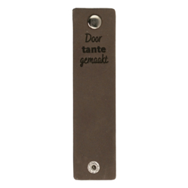 Durable | Leren label met drukknoop | 12 x 3 cm | 2 stuks | Door tante gemaakt