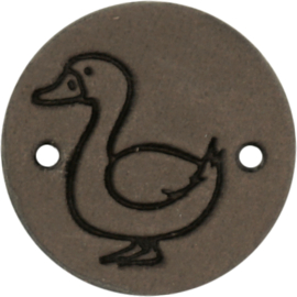 Durable | Leren label rond | 2 cm | 2 stuks | Eendje