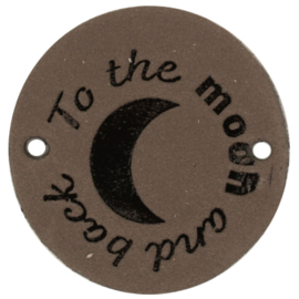 Durable | Leren label rond | 3.5 cm | 2 stuks | To the moon and back