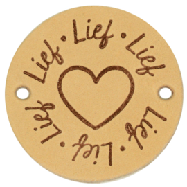 Durable | Leren label rond | 3.5 cm | 2 stuks | Lief