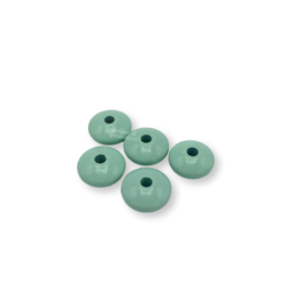 Gekleurde houten schijfkraal | 14 mm | 10 stuks | Mint