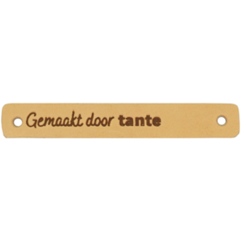 Durable | Leren label | 7 x 1 cm | 2 stuks | Gemaakt door tante