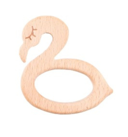 Houten bijtring zwaan / flamingo