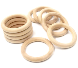 Houten ring | Onbewerkt blank hout | 10 stuks | 24 x 6 mm