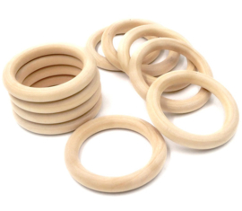 Houten ring | Onbewerkt blank hout | 10 stuks | 30 x 6 mm