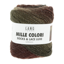 Lang Yarns Mille Colori socks & lace luxe | 859.0210 | Beige/brown/cognac