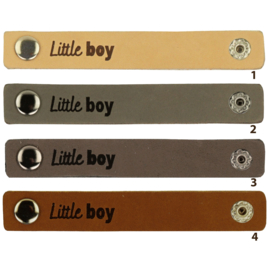 Durable | Leren label met drukknoop | 10 x 1.5 cm | 2 stuks | Little Boy