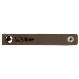 Durable | Leren label met drukknoop | 10 x 1.5 cm | 2 stuks | With love