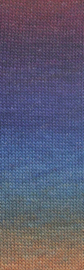 Lang Yarns Mille Colori socks & lace luxe | 859.0213 | Light brown/petrol/eggplant