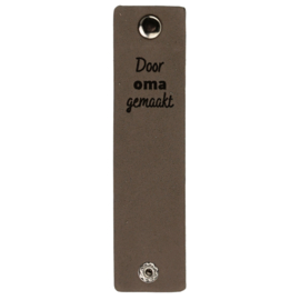 Durable | Leren label met drukknoop | 12 x 3 cm | 2 stuks | Door oma gemaakt