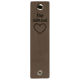Durable | Leren label met drukknoop | 12 x 3 cm | 2 stuks | Keep calm and love